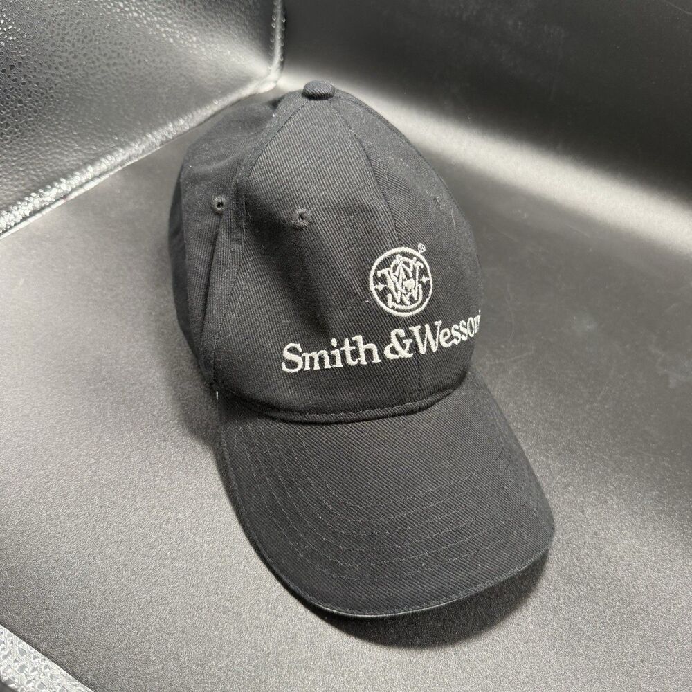 Smith & Wesson Hat Cap Men's Adjustable Black 540 Brand Hook Loop Cotton